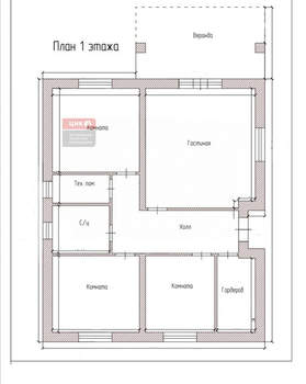 Дом 90м², 1-этажный, участок 5 сот.  