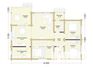 Дом 124м², 1-этажный, участок 15 сот.  