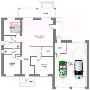 Дом 224м², 1-этажный, участок 10 сот.  