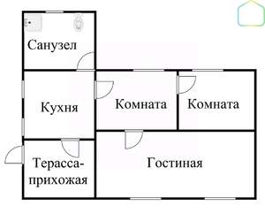 Дом 59м², 1-этажный, участок 4 сот.  