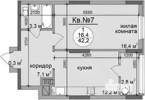 1-к квартира, на длительный срок, 43м2, 5/21 этаж