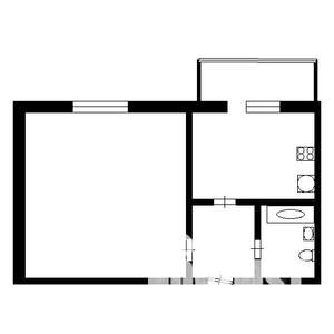 1-к квартира, на длительный срок, 35м2, 2/5 этаж