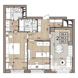 2-к квартира, вторичка, 67м2, 7/25 этаж