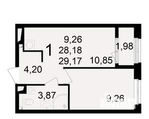 1-к квартира, вторичка, 28м2, 10/23 этаж