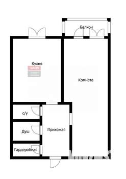 1-к квартира, вторичка, 30м2, 2/5 этаж