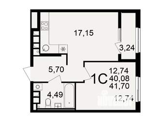 1-к квартира, вторичка, 40м2, 13/21 этаж