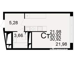 1-к квартира, вторичка, 31м2, 3/25 этаж