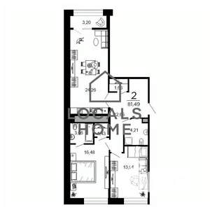 2-к квартира, вторичка, 81м2, 7/19 этаж