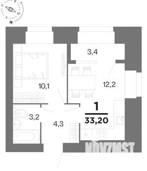 1-к квартира, вторичка, 33м2, 12/16 этаж