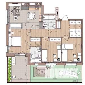 3-к квартира, вторичка, 125м2, 1/9 этаж
