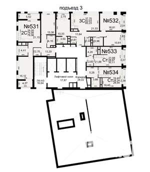 2-к квартира, вторичка, 74м2, 23/25 этаж