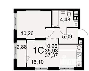 1-к квартира, вторичка, 36м2, 2/22 этаж