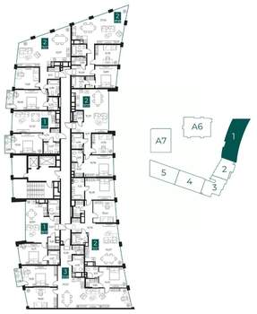2-к квартира, вторичка, 88м2, 7/13 этаж