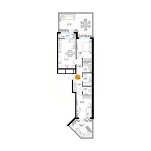 2-к квартира, вторичка, 98м2, 1/25 этаж