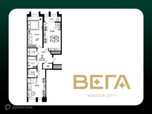 2-к квартира, вторичка, 81м2, 11/20 этаж