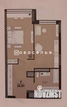 Студия квартира, сданный дом, 27м2, 8/17 этаж