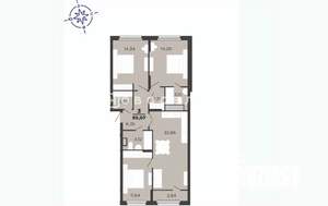 3-к квартира, сданный дом, 85м2, 19/22 этаж