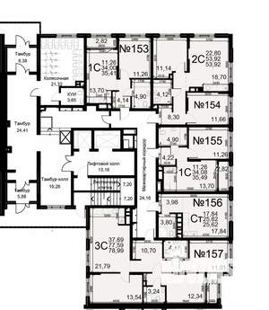 3-к квартира, вторичка, 78м2, 1/22 этаж