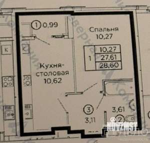 1-к квартира, вторичка, 30м2, 16/16 этаж