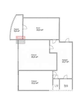 2-к квартира, вторичка, 66м2, 8/14 этаж