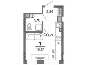 Студия квартира, вторичка, 19м2, 8/25 этаж