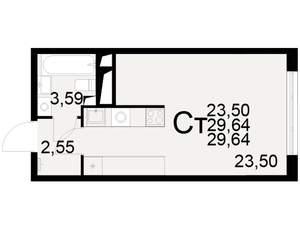1-к квартира, вторичка, 30м2, 4/25 этаж