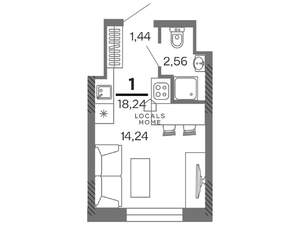 Студия квартира, вторичка, 18м2, 15/25 этаж