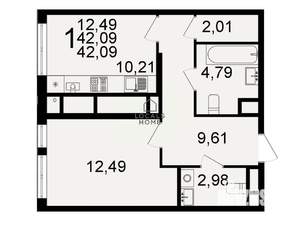 1-к квартира, вторичка, 42м2, 2/26 этаж