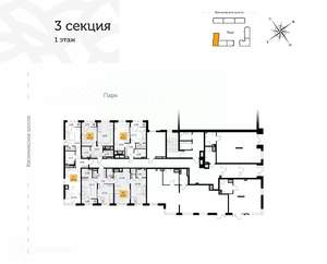 1-к квартира, вторичка, 52м2, 1/17 этаж
