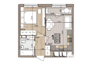 1-к квартира, вторичка, 35м2, 13/25 этаж