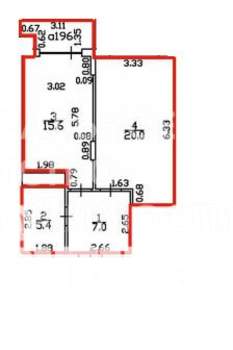 1-к квартира, вторичка, 52м2, 12/16 этаж