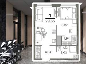 1-к квартира, вторичка, 30м2, 11/26 этаж