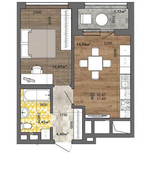 1-к квартира, вторичка, 38м2, 8/25 этаж