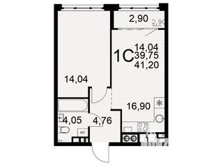 1-к квартира, вторичка, 40м2, 9/10 этаж