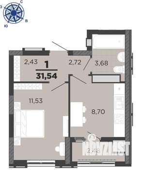 1-к квартира, вторичка, 32м2, 12/25 этаж