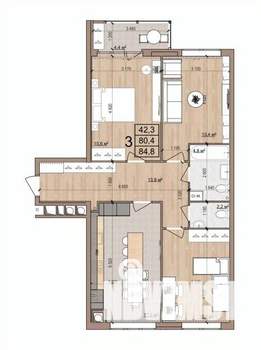 3-к квартира, вторичка, 85м2, 2/17 этаж