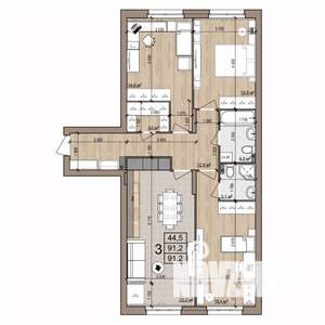 3-к квартира, вторичка, 91м2, 2/25 этаж