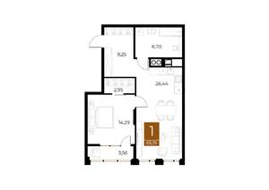 1-к квартира, вторичка, 65м2, 2/8 этаж