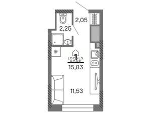 Студия квартира, вторичка, 16м2, 25/25 этаж