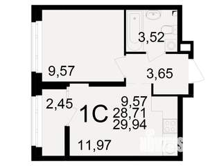 1-к квартира, вторичка, 29м2, 8/25 этаж