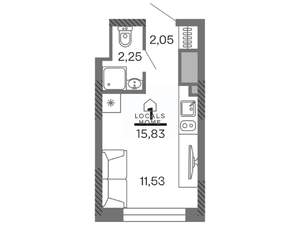Студия квартира, вторичка, 16м2, 18/25 этаж