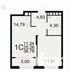1-к квартира, вторичка, 37м2, 14/22 этаж