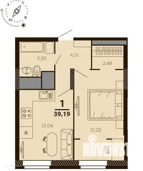 1-к квартира, вторичка, 39м2, 2/8 этаж