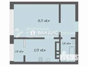 1-к квартира, вторичка, 26м2, 19/24 этаж
