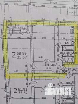 2-к квартира, вторичка, 58м2, 7/10 этаж