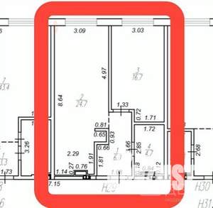 2-к квартира, вторичка, 53м2, 2/3 этаж