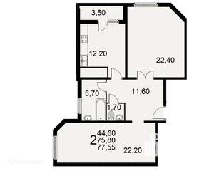2-к квартира, вторичка, 78м2, 4/18 этаж