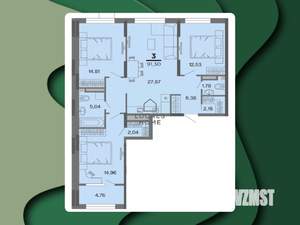 3-к квартира, вторичка, 91м2, 8/22 этаж