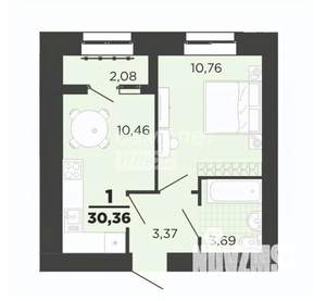 1-к квартира, вторичка, 30м2, 16/16 этаж