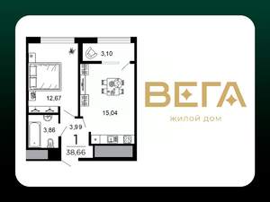 1-к квартира, вторичка, 39м2, 18/19 этаж